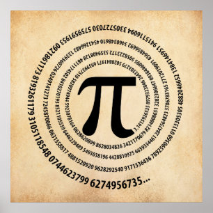 Affiches Conception Spirale Numéro Pi