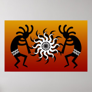 Affiches Conception tribale Kokopelli de sud-ouest de Sun