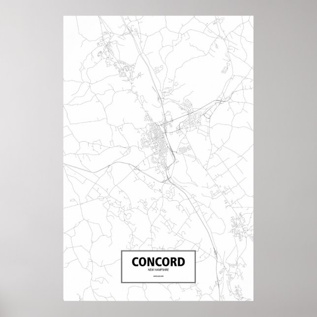 Affiches Concord, New Hampshire (noir sur blanc) (Devant)