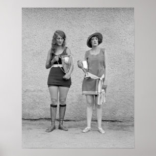 Affiches Concours de beauté de bain, 1922. Photo ancienne