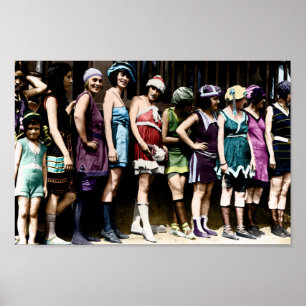 Affiches Concours vintage de maillot de bain