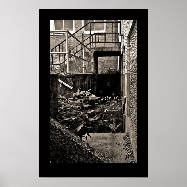Affiches Condamné série de bâtiments ; noir et blanc (Devant)