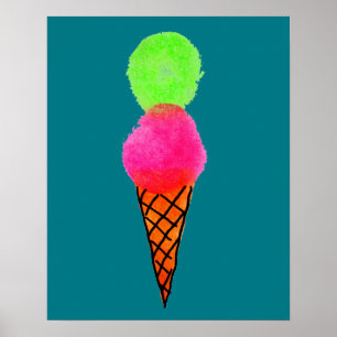Affiches cône de crème glacée Pop