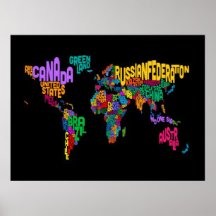Affiches Configuration de texte du monde