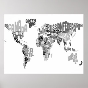 Affiches Configuration de texte du monde