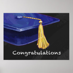 Affiches Congratulation Blue and Black