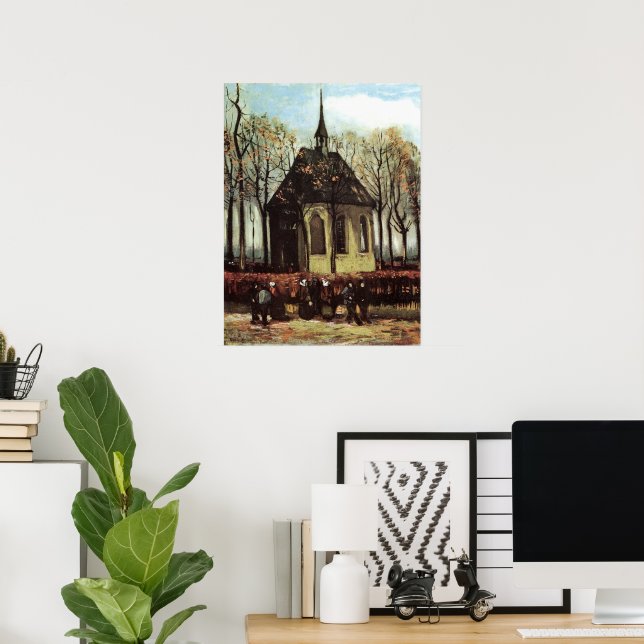 Affiches Congrégation à l'église, Nuenen par Vincent van Go (Bureau à domicile)