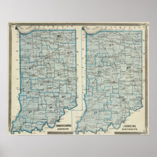 Affiches Congressional districts Judicial districts Indiana