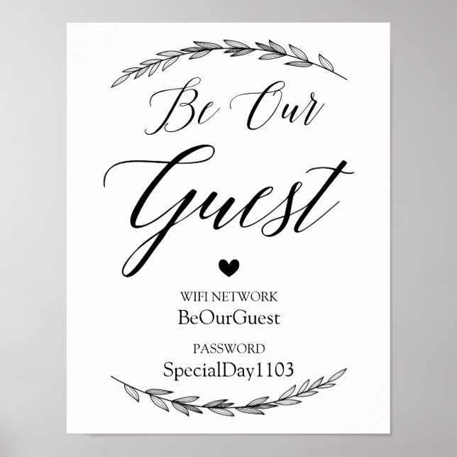 Affiches Connexion mariage - Wifi Mot de passe Laurel Maria (Devant)