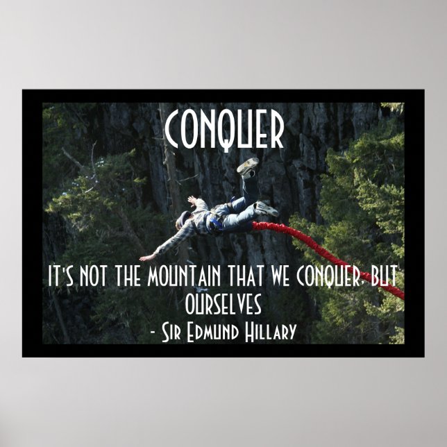 Affiches Conquer Citation Motivationnelle Bungee Jumping (Devant)