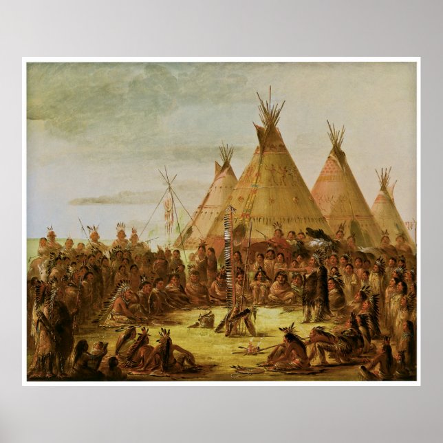 Affiches Conseil de guerre de Sioux par George Catlin (Devant)