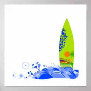 Affiches Conseil vert dans les vagues