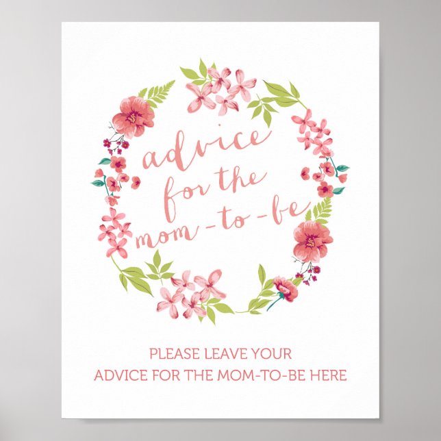 Affiches Conseils sur la couronne de fleurs pour le signe " (Devant)