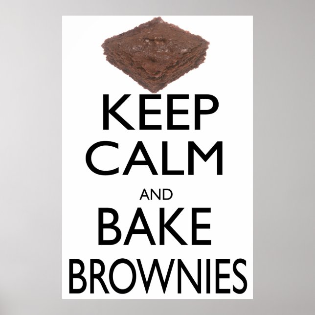 Affiches Conserver le calme et cuire les Brownies (Devant)