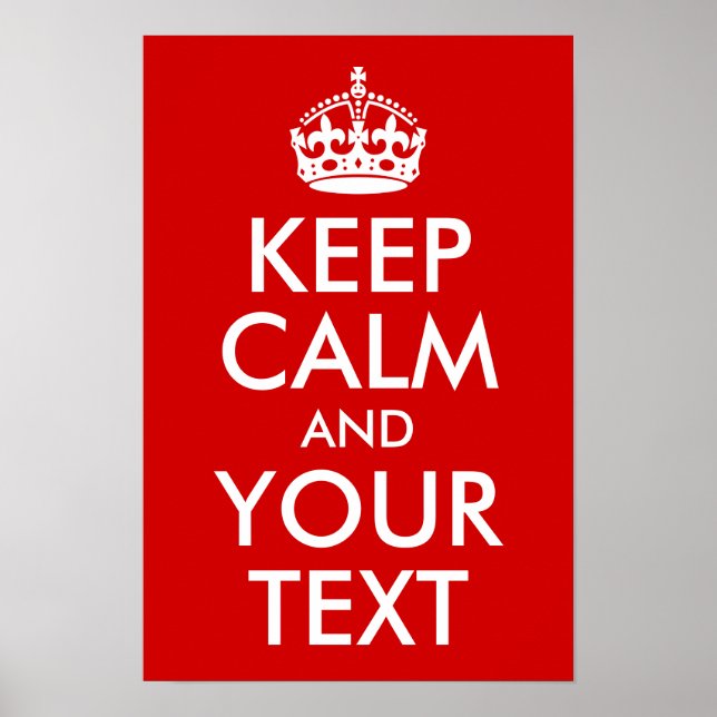 Affiches Conserver le calme et le texte (Devant)