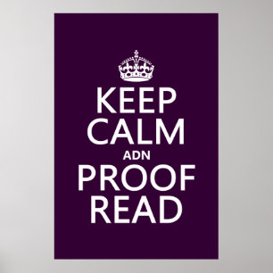 Affiches Conserver le calme 'et' Proofread (et) (dans n'imp