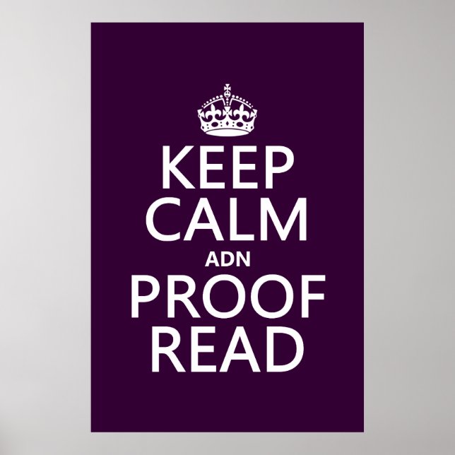 Affiches Conserver le calme 'et' Proofread (et) (dans n'imp (Devant)