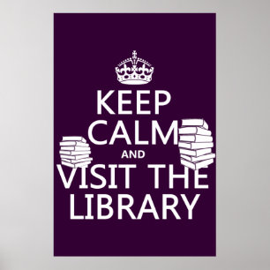 Affiches Conserver le calme et visiter la bibliothèque - en