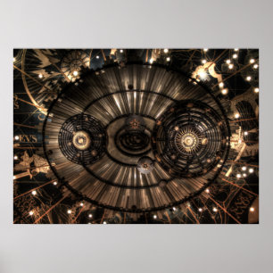 Affiches Constellations Zodiac mécanique Steampunk
