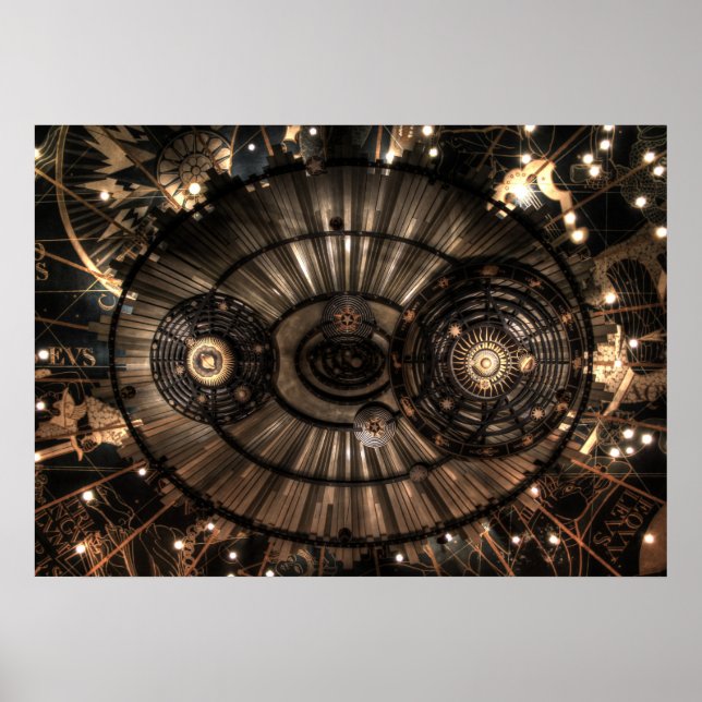 Affiches Constellations Zodiac mécanique Steampunk (Devant)