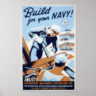 Affiches construction de marine