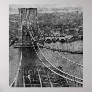 Affiches Construction de pont de New York City Brooklyn