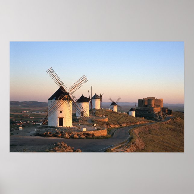 Affiches Consuegra, La Mancha, Espagne, éoliennes (Devant)