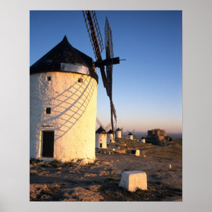 Affiches Consuegra, La Mancha, Spain, windmills