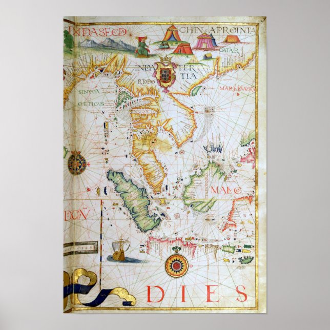 Affiches Continent Asie du Sud-Est, détails de l'atlas mond (Devant)