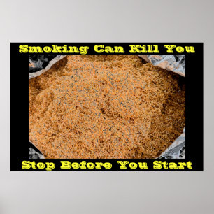 affiches contre le tabac sur le noir