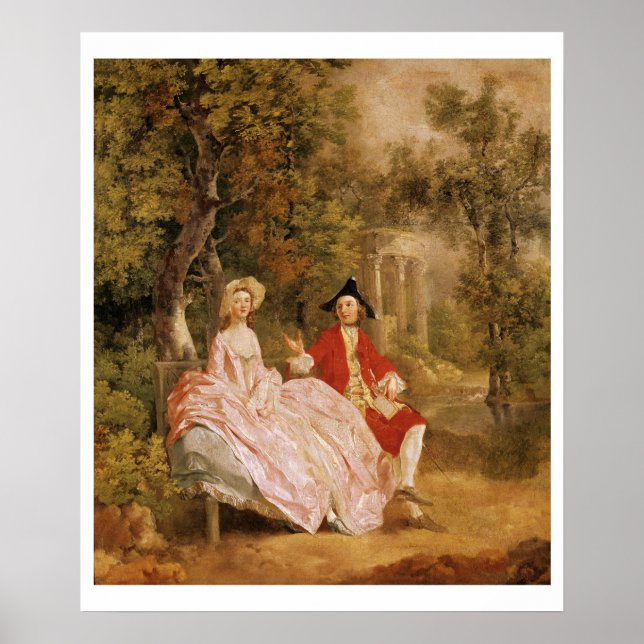 Affiches Conversation dans le parc, portrait de l'art et (Devant)