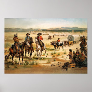 Affiches Convoi de chariots aux États-Unis