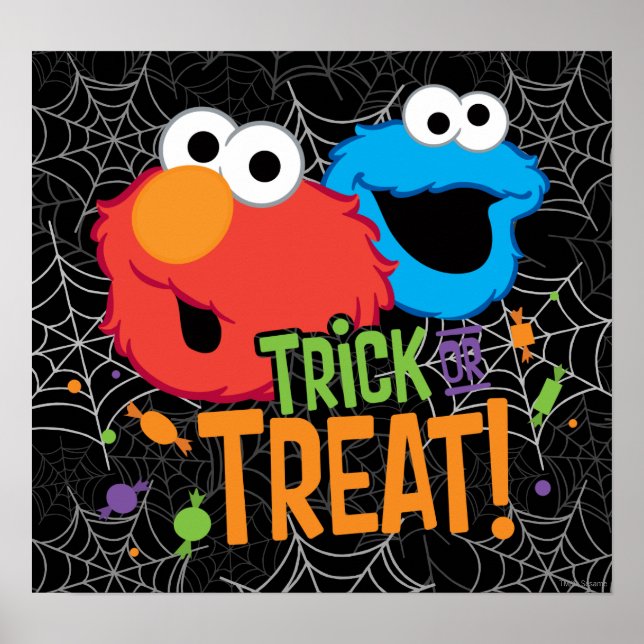 Affiches Cookie Monster et Elmo - Des friandises ou un sort (Devant)