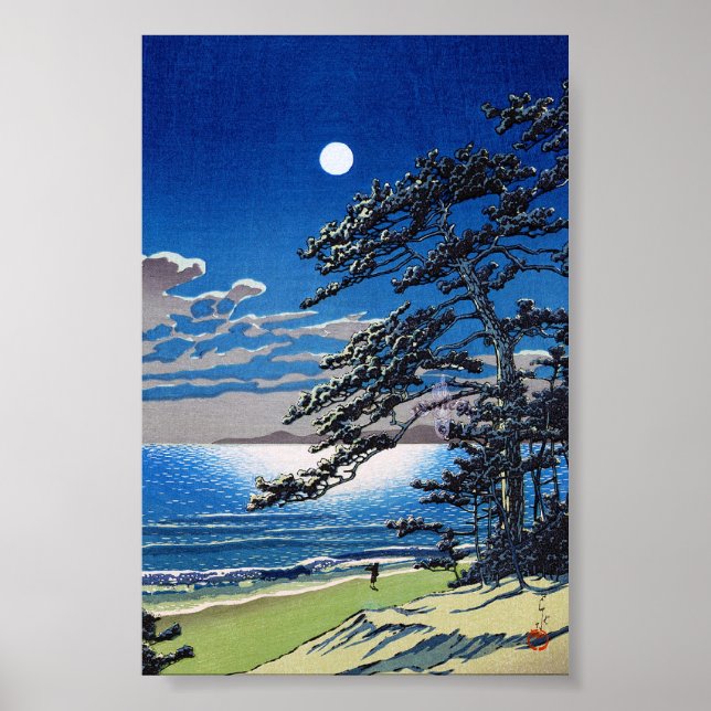 Affiches Cool oriental japanese moonlight night scenery (Devant)