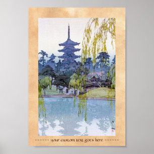 Affiches Cool oriental japonais Yoshida lac Temple Temple T