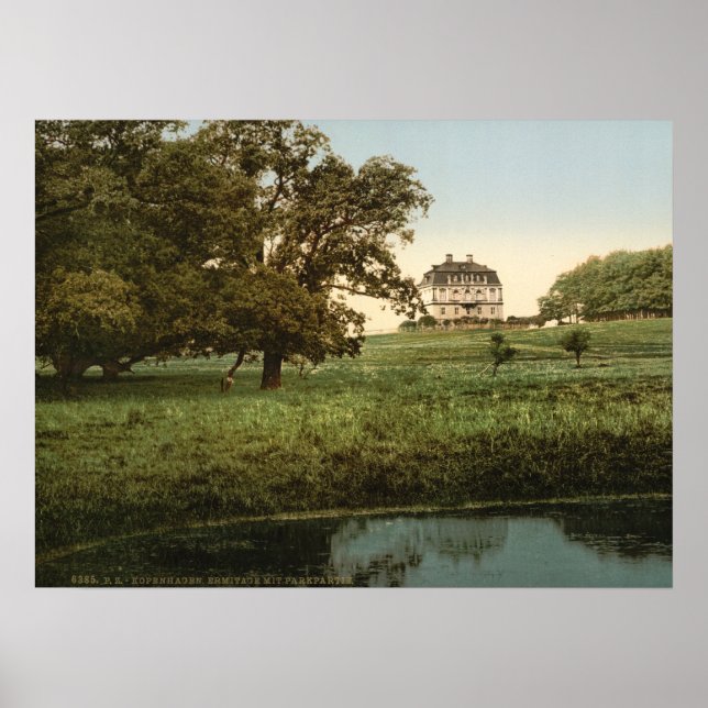 Affiches Copenhague - Hermitage de Klampenborg avec parc (Devant)