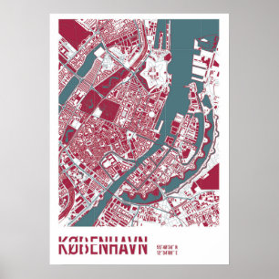 Affiches Copenhague Map RB