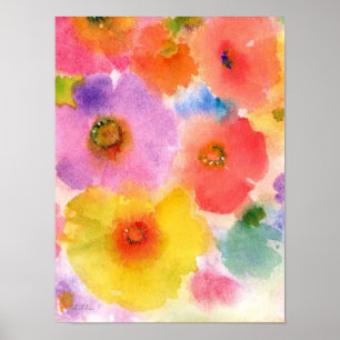 Affiches copie d'aquarelle de fleur