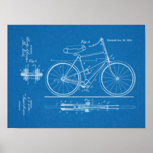 Affiches Copie d'art de brevet de bicyclette propulsée 1894