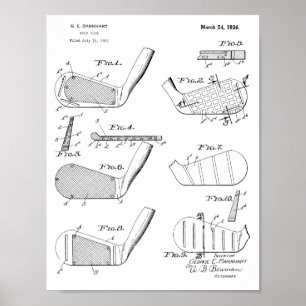 Affiches Copie d'art de brevet de conception de clubs de