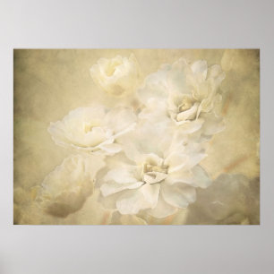 Affiches Copie d'art de fleurs d'antiquité