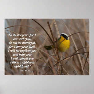Affiches Copie de 41:10 d'Isaïe d'oiseau de Yellowthroat