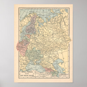 Affiches Copie de carte du cru 1923 de la Russie Ukraine