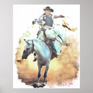 Affiches copie de cavalier de bronc