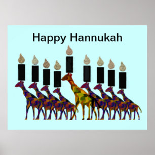 Affiches Copie de Hannukah de girafes
