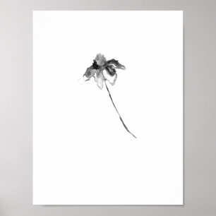 Affiches Copie de lithographie d'encre de fleur