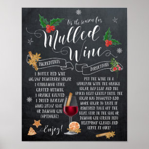 Affiches Copie de vacances de Noël de recette de vin chaud
