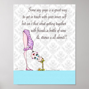 Affiches Copie d'humour de yoga, humour drôle de femme