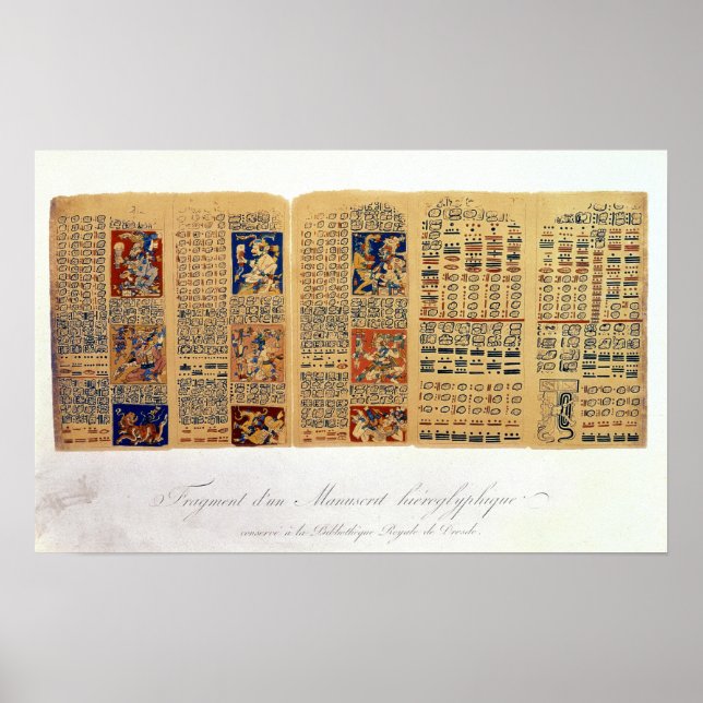 Affiches Copie d'un fragment du Codex de Dresde (Devant)