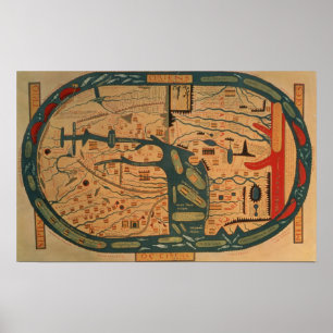Affiches Copie d'un mappamundi du 8ème siècle de Beatus